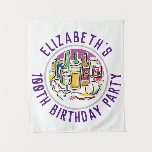 Celebration of Age 100th Birthday Tapestry (Front)