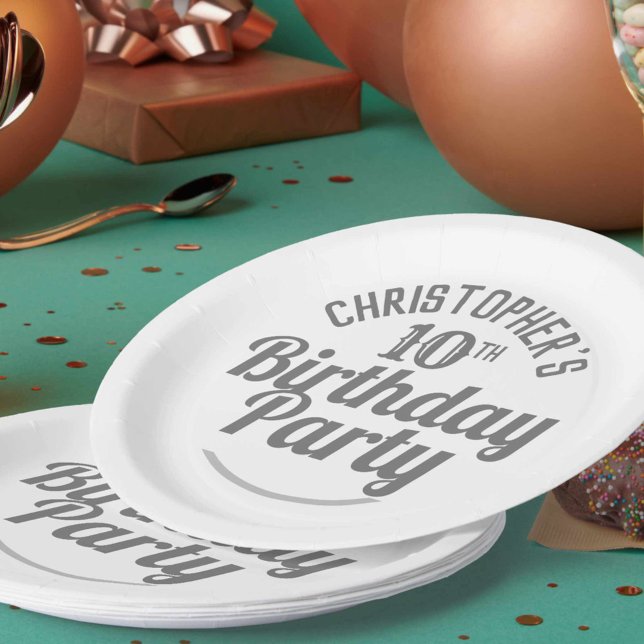 Celebration of Age 10th Birthday Paper Plates (Creator Uploaded)