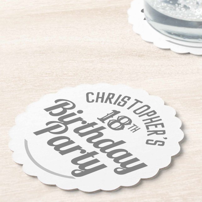 Celebration of Age 18th Birthday Paper Coaster (Creator Uploaded)