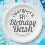 Celebration of Age 18th Birthday Paper Plates<br><div class="desc">To celebrate a special birthday. Designed for someone who is 18 years of age. 18th birthday celebration. Birthday bash. Add the name and number. Birthday party plates.</div>