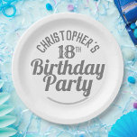 Celebration of Age 18th Birthday Paper Plates<br><div class="desc">To celebrate a special birthday. Designed for someone who is 18 years of age. 18th birthday celebration. Birthday party. Add the name and number. Birthday party plates.</div>