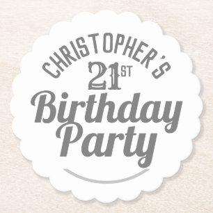 Celebration of Age 21st Birthday Drinks Mat Paper Coaster