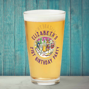 Celebration of Age 21st Birthday Glass