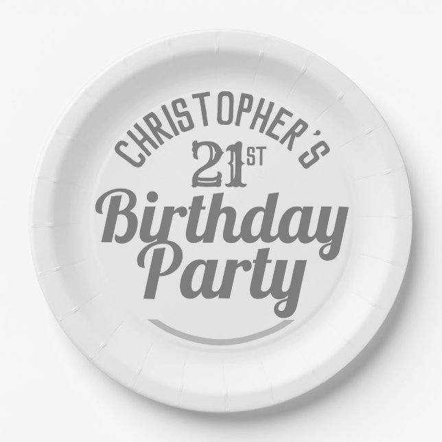 Celebration of Age 21st Birthday Paper Plates (Front)