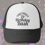 Celebration of Age 21st Birthday Trucker Hat<br><div class="desc">To celebrate a special birthday. Designed for someone who is 21 years of age. 21st birthday celebration. Birthday bash. Add the name and number. Birthday party hat.</div>