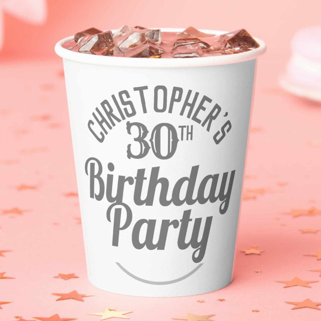 Celebration of Age 30th Birthday Paper Cups (Creator Uploaded)