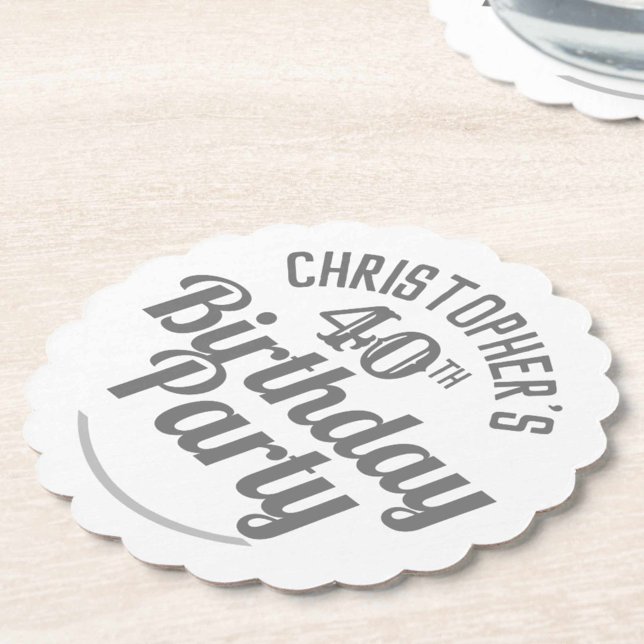 Celebration of Age 40th Birthday Paper Coaster (Creator Uploaded)