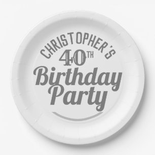 Celebration of Age 40th Birthday Paper Plates