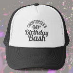 Celebration of Age 40th Birthday Trucker Hat<br><div class="desc">To celebrate a special birthday. Designed for someone who is 40 years of age. 40th birthday celebration. Birthday bash. Add the name and number. Birthday party hat.</div>