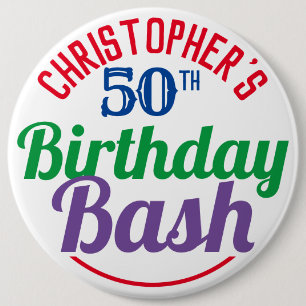 Celebration of Age 50th Birthday Button
