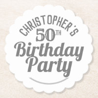 Celebration of Age 50th Birthday Paper Coaster