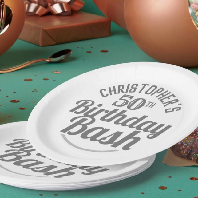 Celebration of Age 50th Birthday Paper Plates (Creator Uploaded)