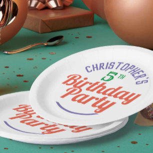 Celebration of Age 5th Birthday Paper Plates