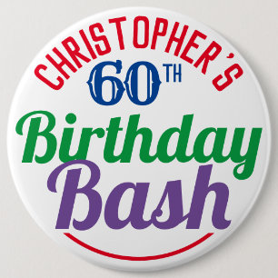 Celebration of Age 60th Birthday Button