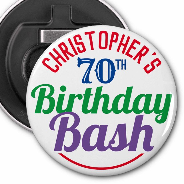 Celebration of Age 70th Birthday Bottle Opener (Creator Uploaded)