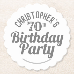 Celebration of Age 70th Birthday Paper Coaster