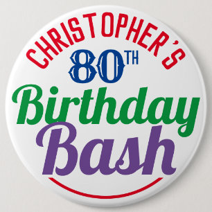 Celebration of Age 80th Birthday Button
