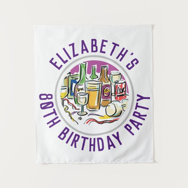 Celebration of Age 80th Birthday Tapestry (Front)