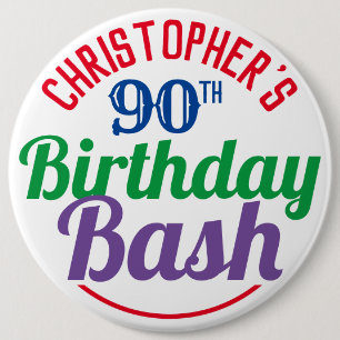 Celebration of Age 90th Birthday Button