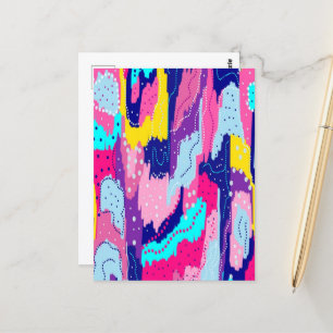 Celebration of Colour Abstract Art Postcard