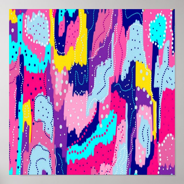 Celebration of Colour Abstract Art Poster (Front)