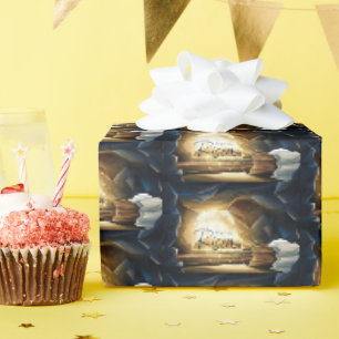 Celebration of Easter Sunday He Is Risen Wrapping Paper