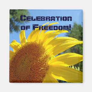 Celebration of Freedom magnet Sunflower Blue Sky