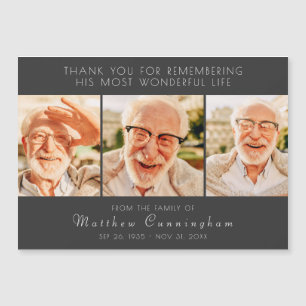 Celebration of His Life Modern Thank You Card