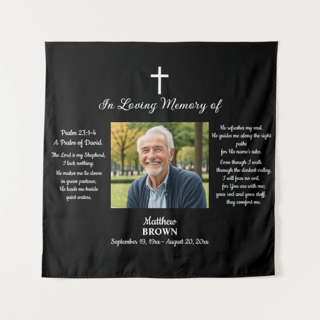 Celebration Of Life 1 Photo Bible Verse Tapestry (Front)