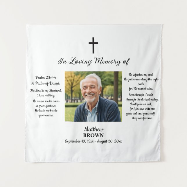 Celebration Of Life 1 Photo Bible Verse Tapestry (Front)