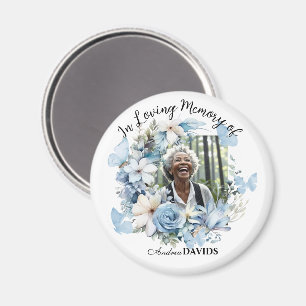 Celebration Of Life 1 Photo Garland Blue Floral Magnet