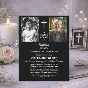 Celebration Of Life 2 Photos Funeral Invitation