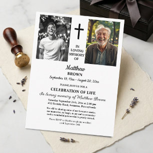 Celebration Of Life 2 Photos Funeral Postcard