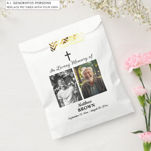 Celebration Of Life 2 Photos Funeral White Favour Bag