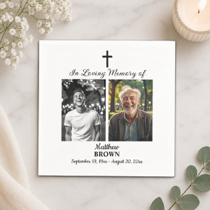 Celebration Of Life 2 Photos Funeral White Napkin