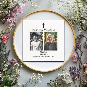 Celebration Of Life 2 Photos Funeral White Napkin
