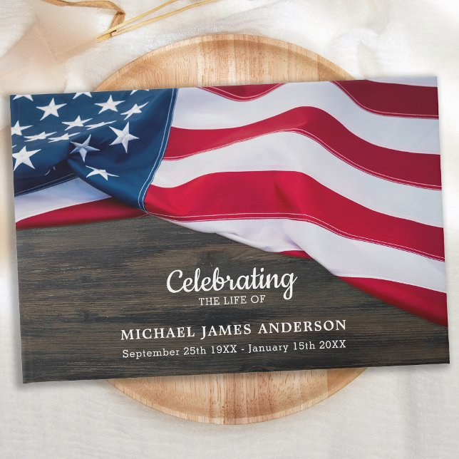 Celebration Of Life American Flag Memorial Guest Book (Creator Uploaded)