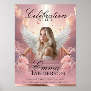 Celebration of Life - Angelic Funeral Welcome sign