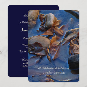 Celebration of Life, Autumn Leaves in Water Invitation