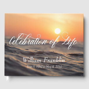 Celebration of Life Beach Sea Ocean Water Memorial Guest Book