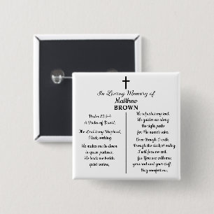 Celebration Of Life Bible Verse Funeral Keepsake 15 Cm Square Badge