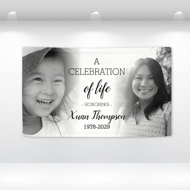 Celebration Of Life Black & White Memorial Photo Banner (Celebration Of Life Black & White Memorial Photo Banner
)