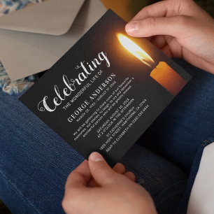 Celebration of Life Candle Light Memorial Photo Invitation