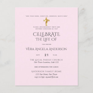 Celebration of Life Catholic Funeral Memorial Inv.