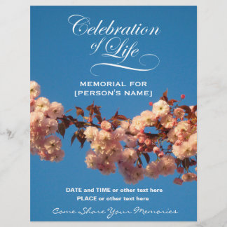 Celebration of Life Cherry Blossoms Invitation