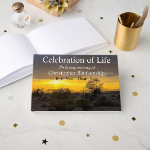 Celebration Of Life Desert Sunset Scenery Photo Guest Book