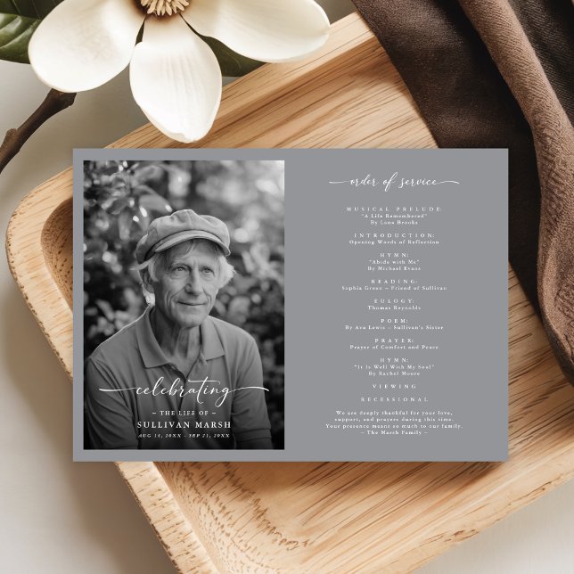 Celebration of Life | Elegant Black & White Photo Program (Creator Uploaded)