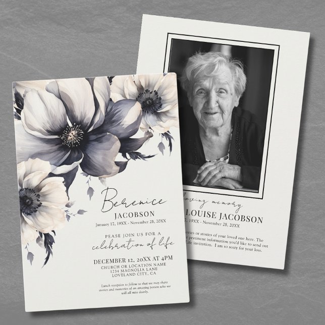  Celebration Of Life Elegant Memorial Service Invitation (Celebration Of Life Elegant Memorial Service Invitation )