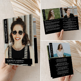 Celebration of Life Elegant Modern Folded Funeral Program