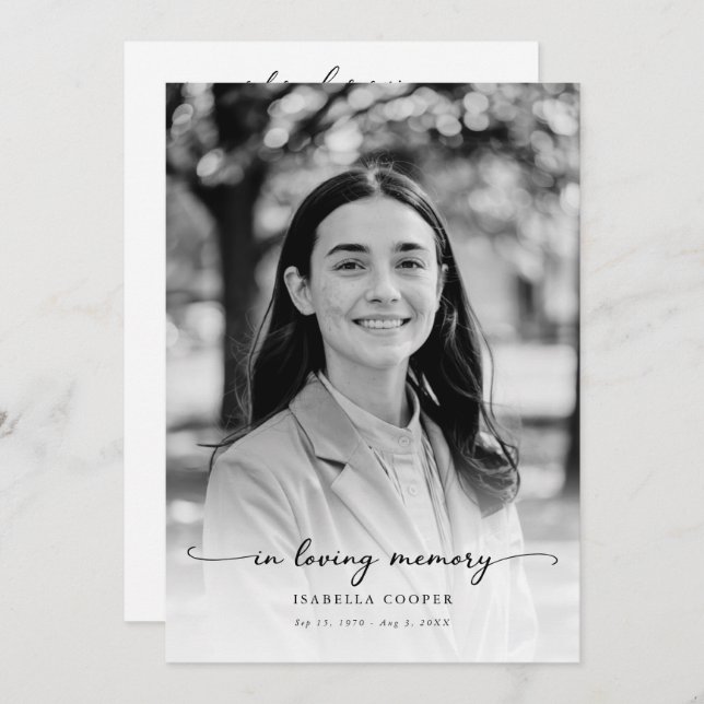 Celebration of life Elegant Photo Memorial Funeral Program (Front/Back)